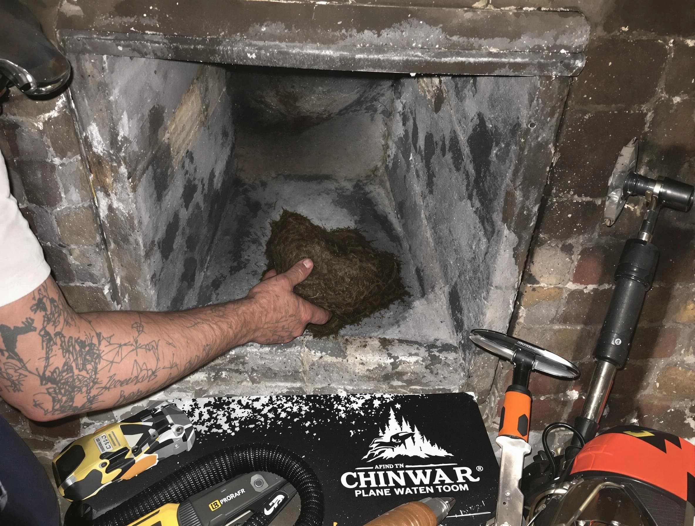 Bellwood Chimney Sweep safely removing debris and screening chimney in Bellwood, VA