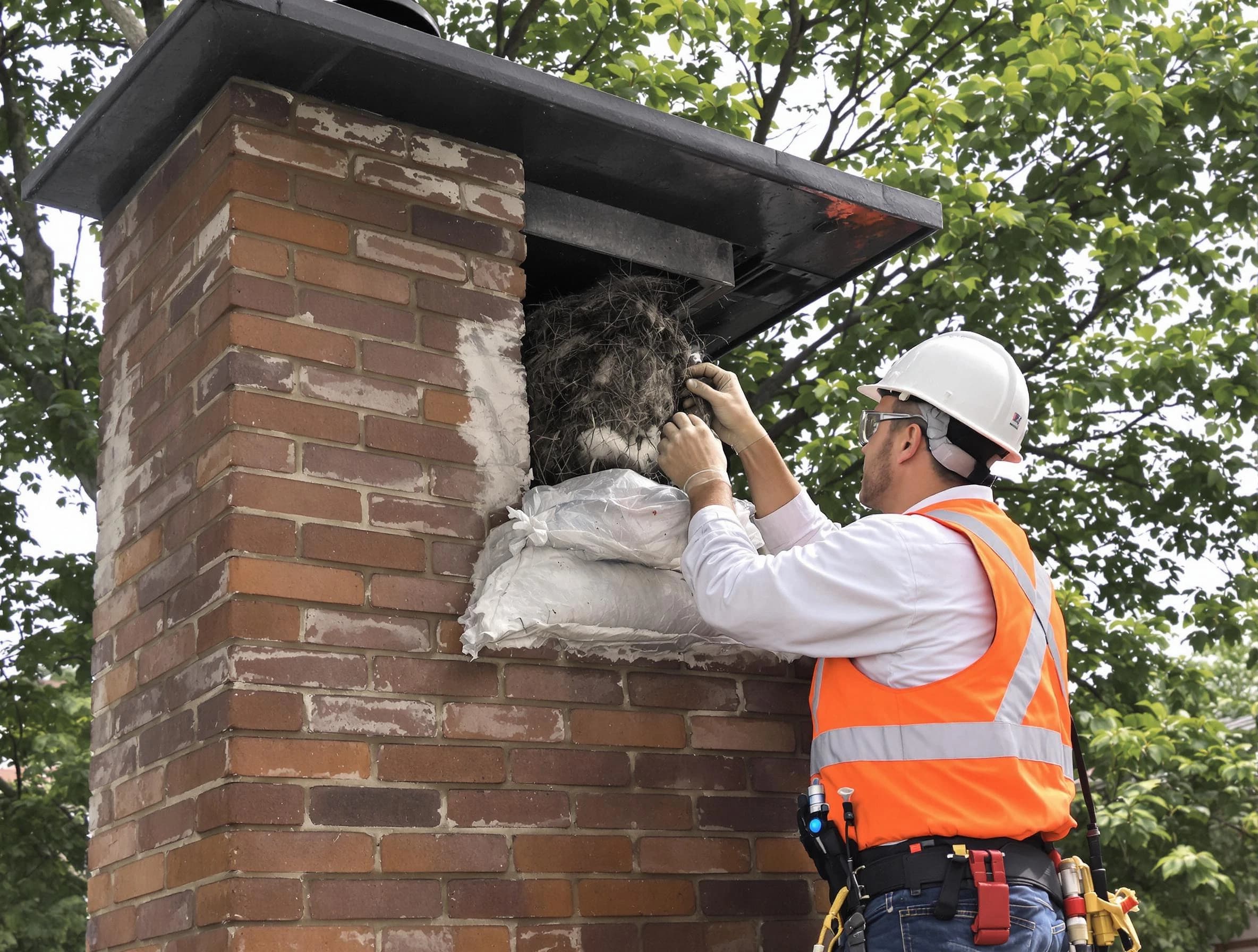 Humane removal of debris and animals by Bellwood Chimney Sweep in Bellwood, VA