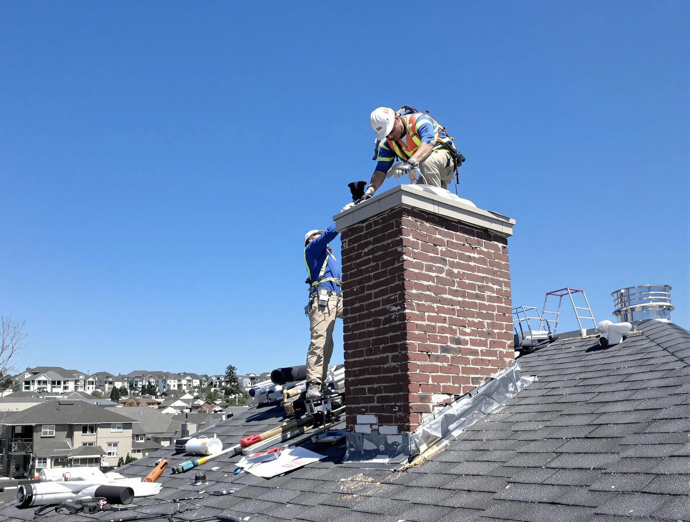 Bellwood Chimney Sweep repairing a chimney crown in Bellwood, VA