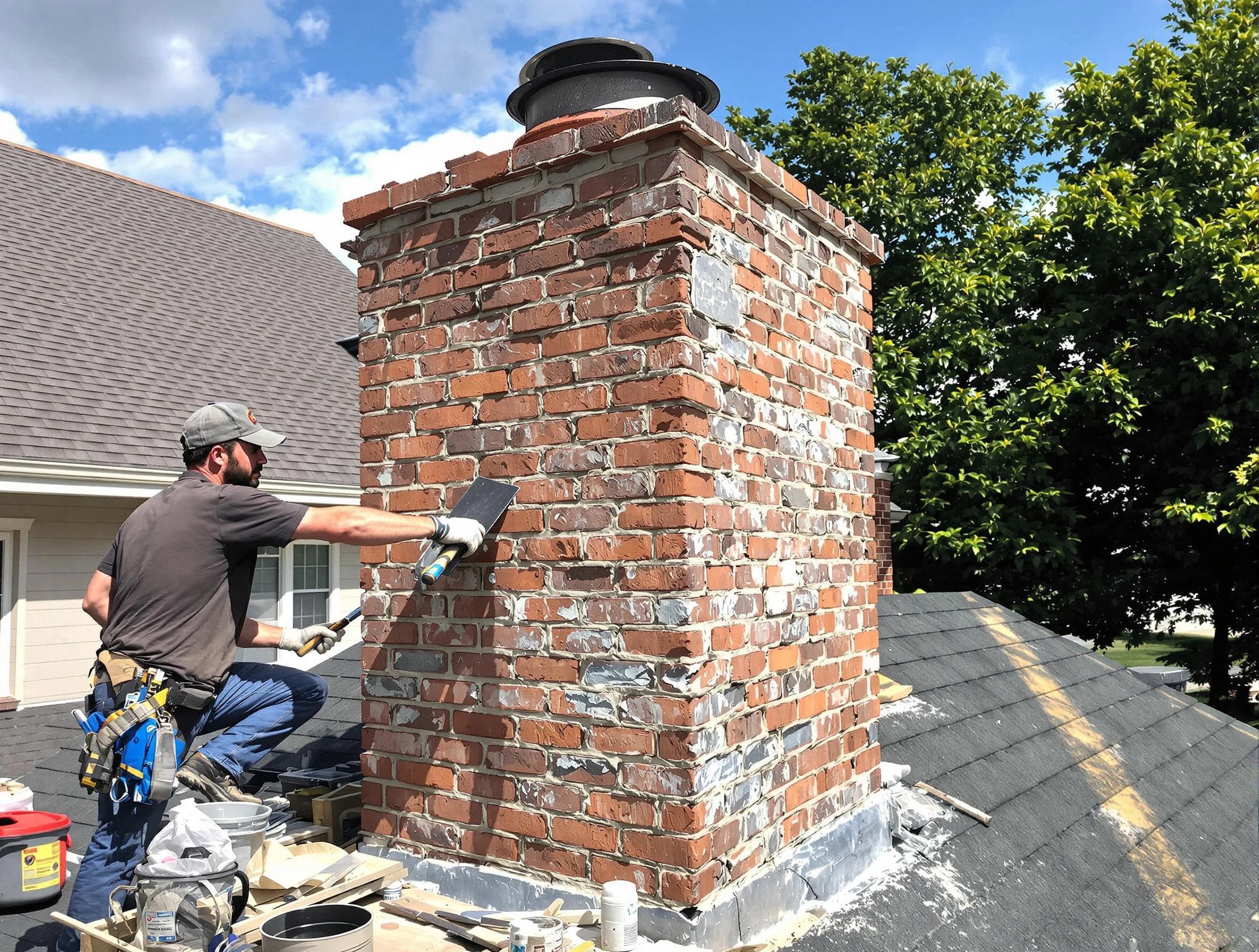 Completed chimney rebuild by Bellwood Chimney Sweep in Bellwood, VA