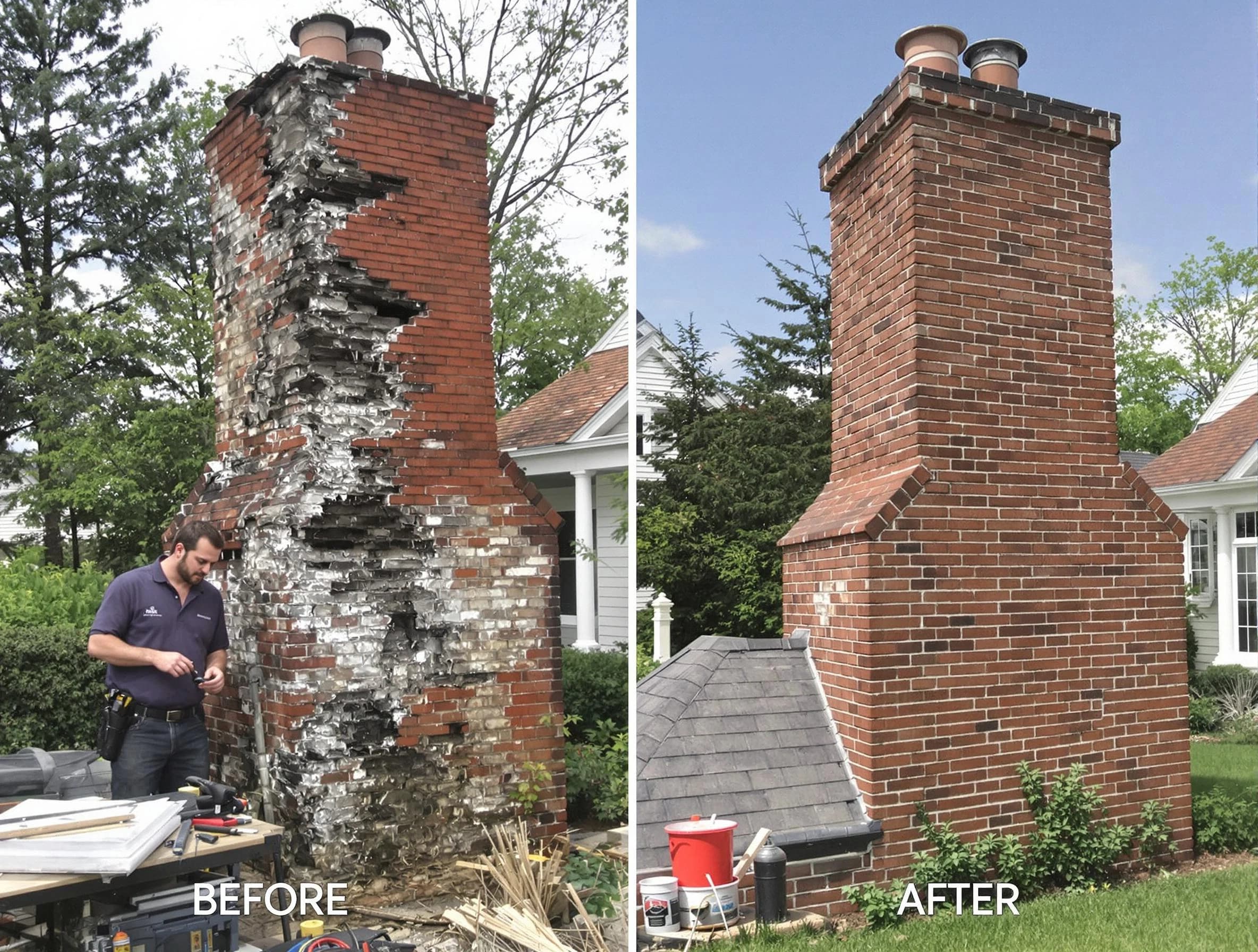 Bellwood Chimney Sweep performing a full chimney restoration in Bellwood, VA