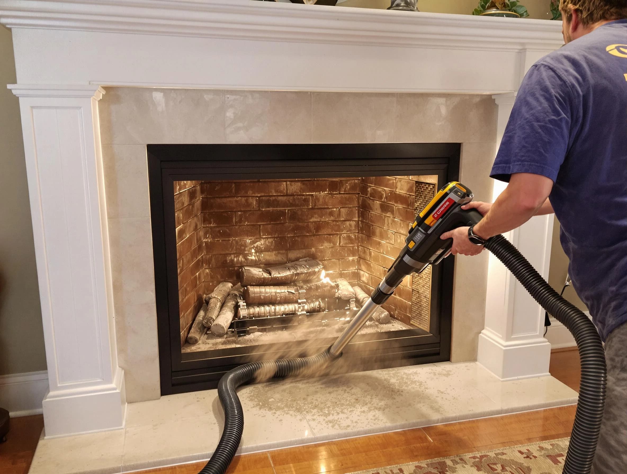 Fireplace cleaning performed by Bellwood Chimney Sweep in Bellwood, VA