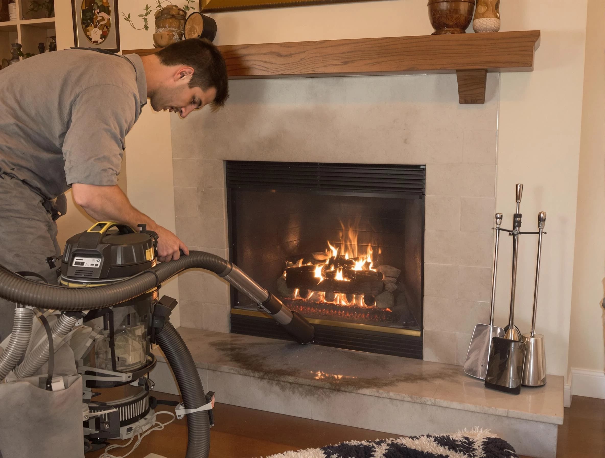 Routine fireplace upkeep by Bellwood Chimney Sweep in Bellwood, VA