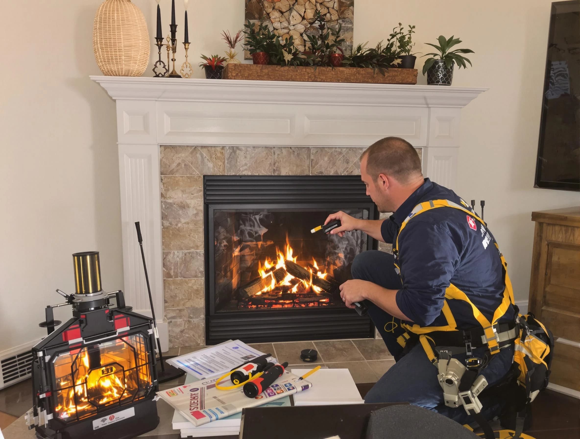Safety-focused fireplace inspection by Bellwood Chimney Sweep in Bellwood, VA