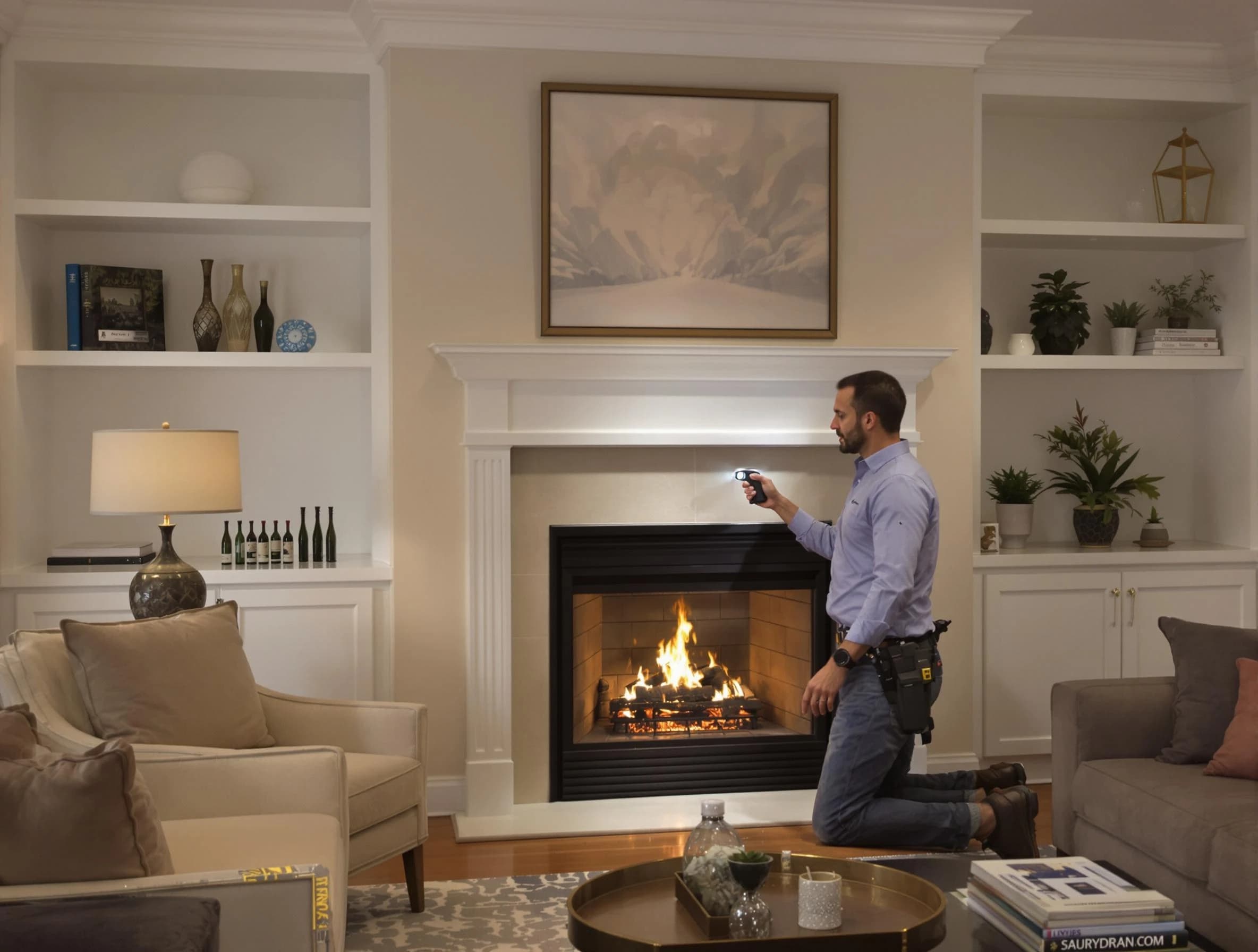 Bellwood Chimney Sweep conducting a fireplace safety inspection in Bellwood, VA