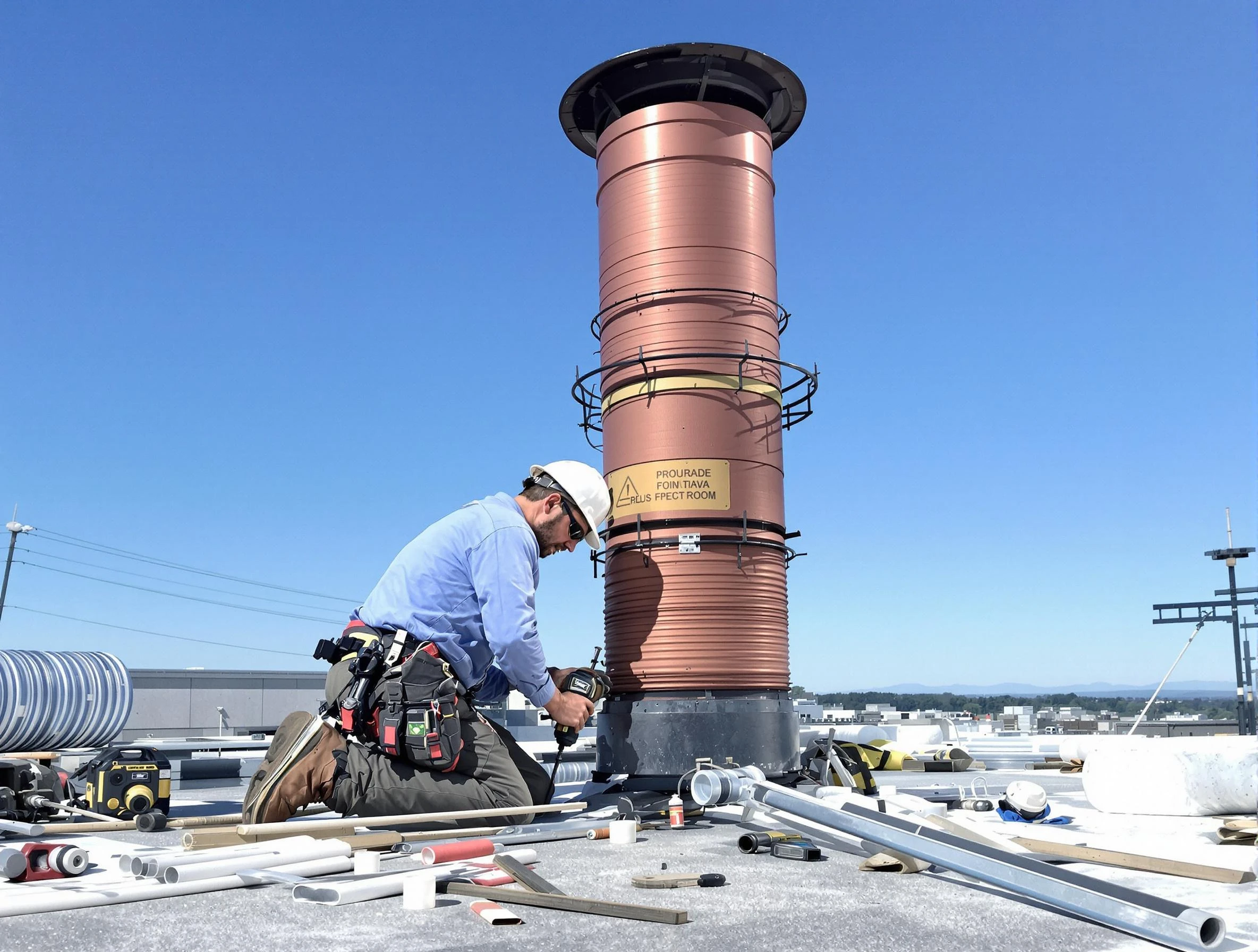 Installed chimney liner by Bellwood Chimney Sweep in Bellwood, VA