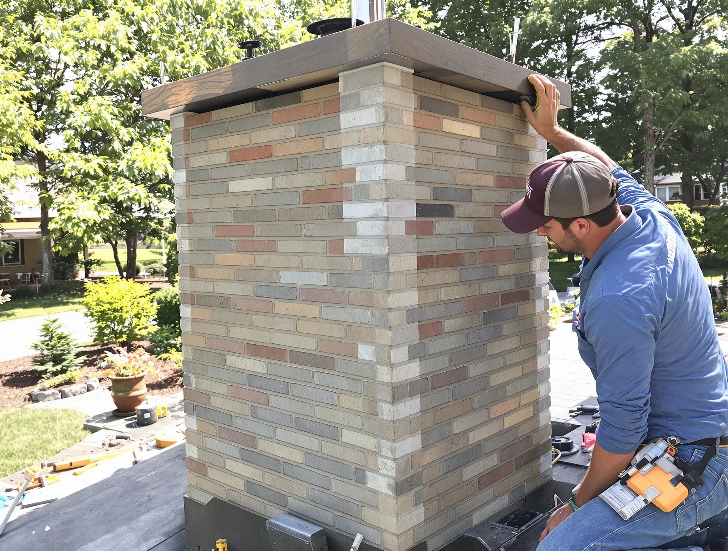 Bellwood Chimney Sweep completing a modern chimney remodel in Bellwood, VA
