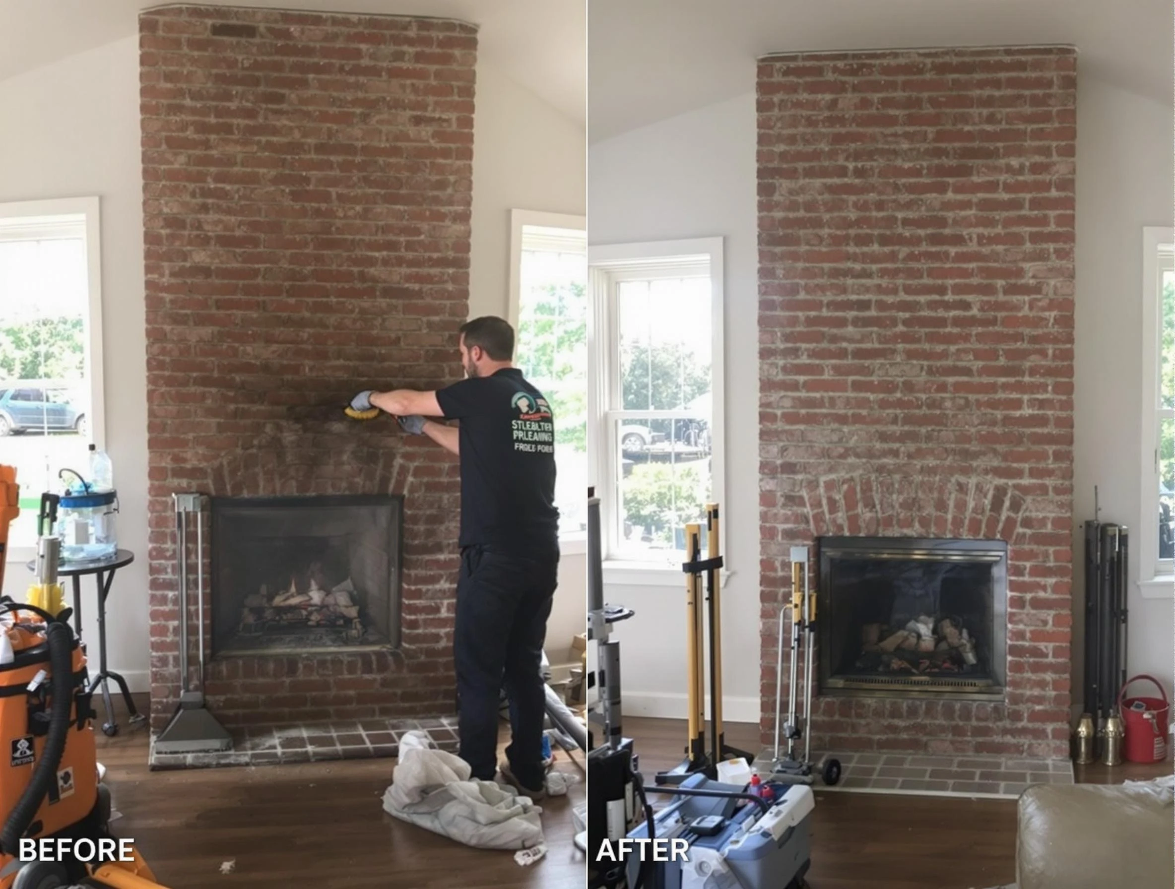 Finished chimney sweeping service by Bellwood Chimney Sweep in Bellwood, VA