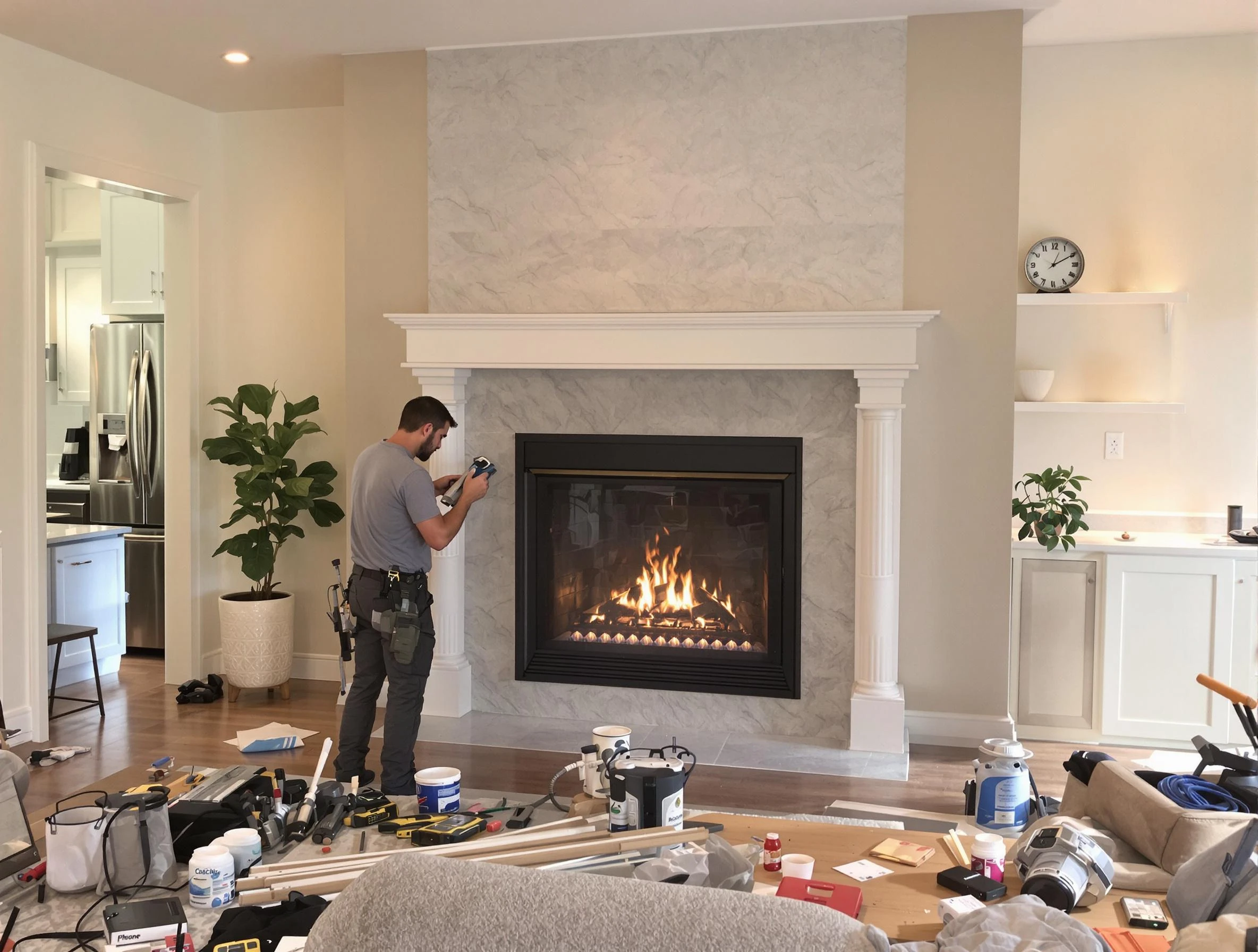 Newly installed fireplace by Bellwood Chimney Sweep in Bellwood, VA
