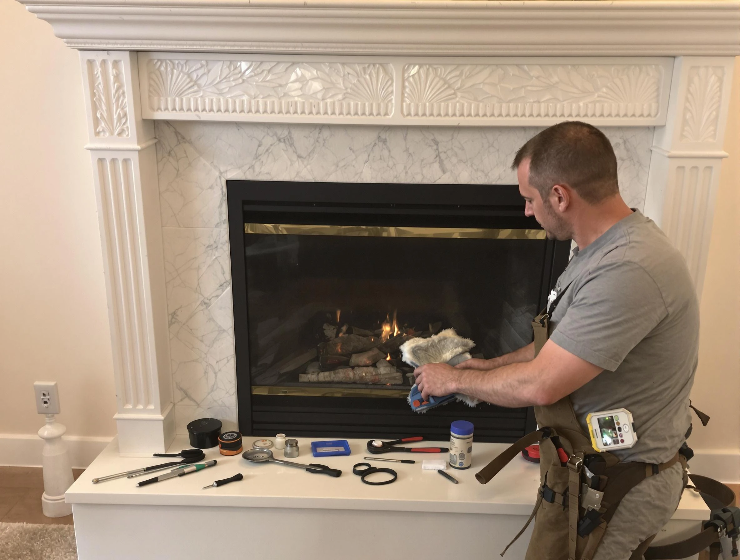 Bellwood Chimney Sweep performing fireplace maintenance in Bellwood, VA