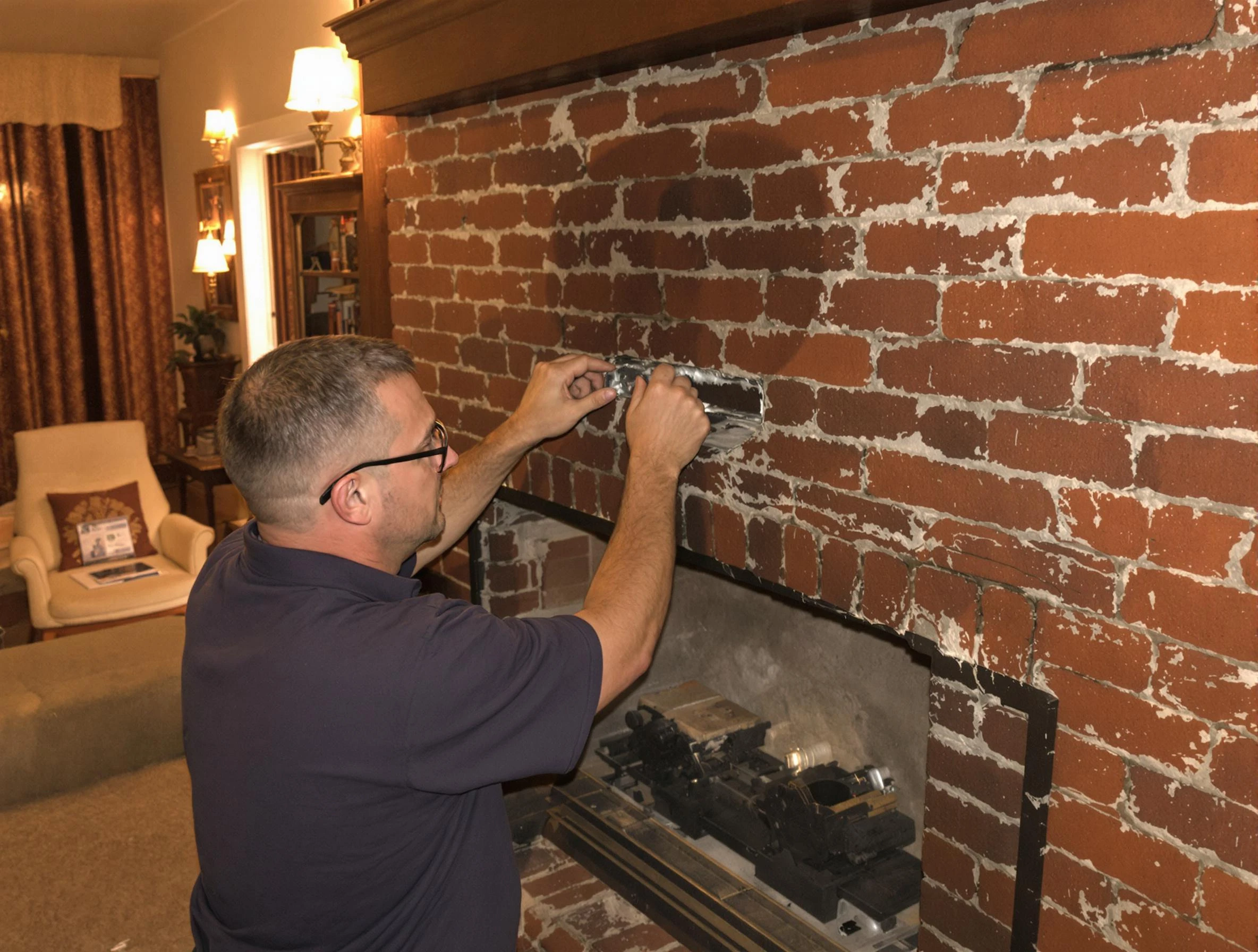 Bellwood Chimney Sweep expert fixing a fireplace in Bellwood, VA